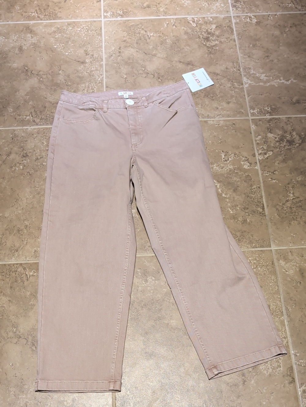 Women's Light Tan Straight-Leg Jeans